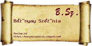 Bányay Szénia névjegykártya